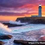Home 15 소도어 섬의 주요 장소들 - **Prompt:** A majestic, ancient lighthouse stands tall on Knapford Cliff, its powerful beam cutting ...